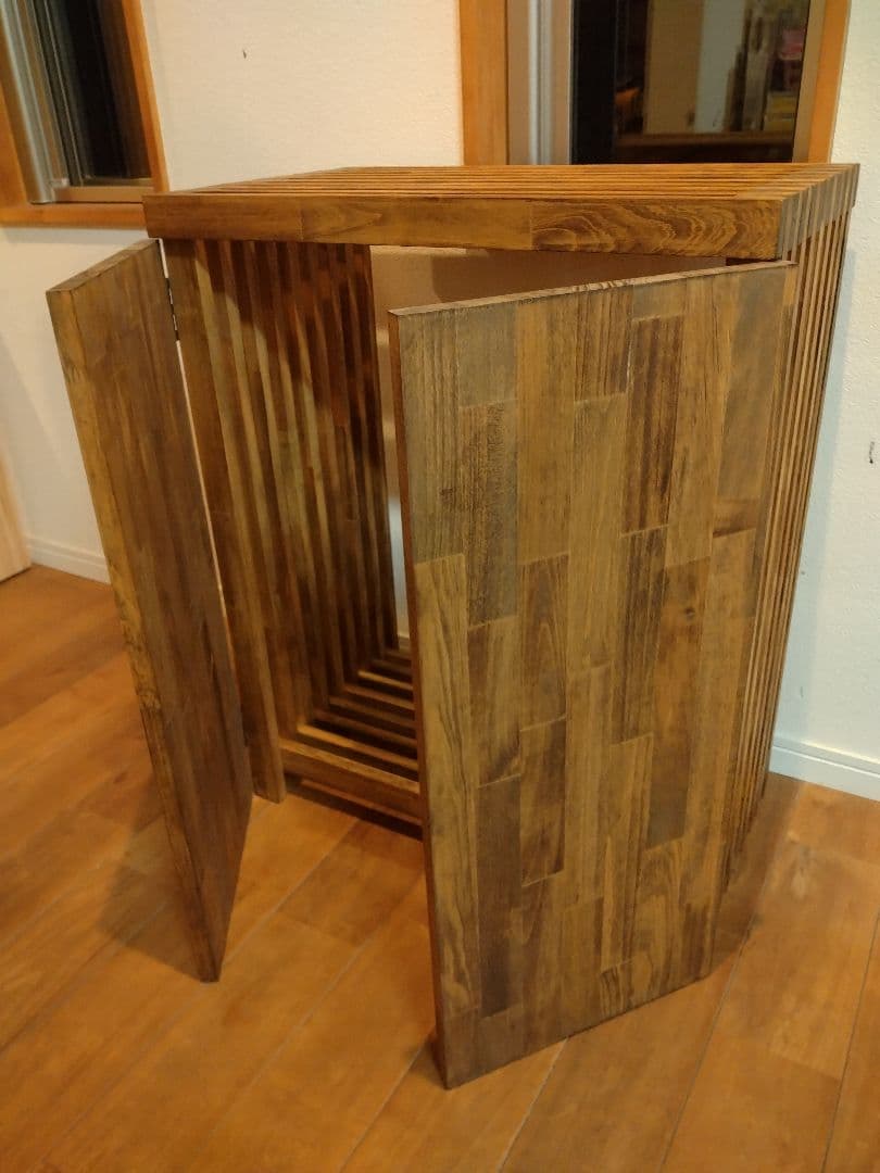 木製　ハンドメイド　オーダー　ワトコオイル　水槽台　アクアラック　ベンチシェルフ