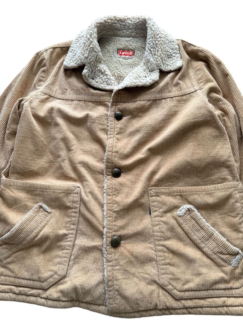 Levi's 裏ボアコーデュロイジャケット ベージュ ウッドボタン XLサイズ