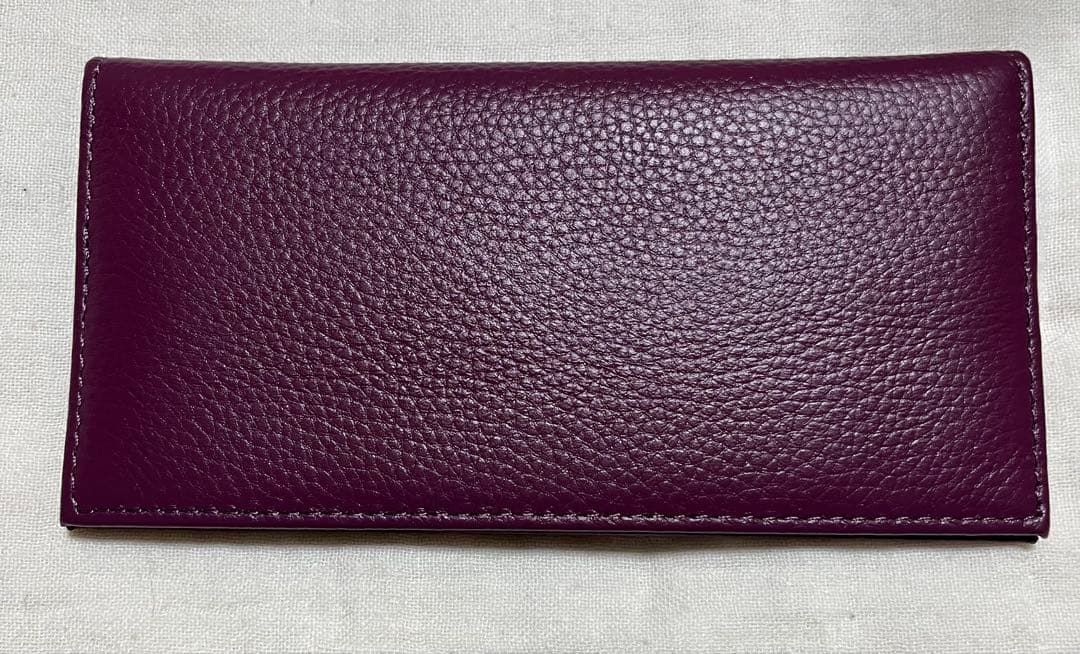 皇居　御所　長財布　紫　小豆色　パープル