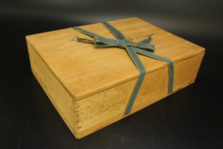 笹蒔絵 板文庫硯 共箱 未使用 文房四宝(A923)