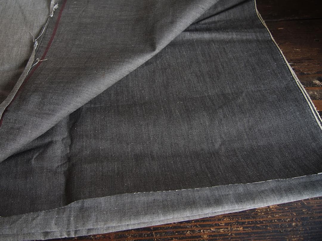 チャコールグレー デニム生地 71c×長340c デッドストック 古着/K300