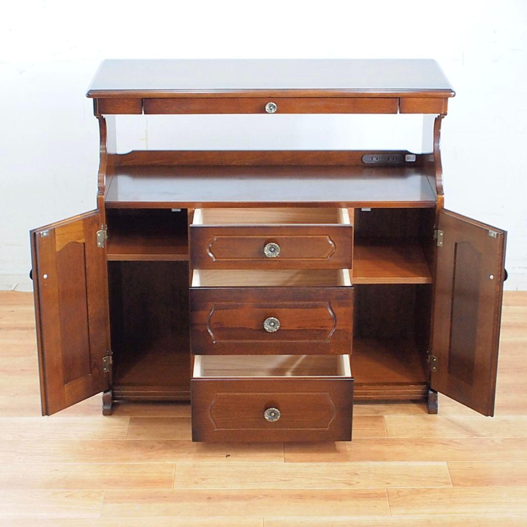 カリモク　電話台FAX台キャビネットコロニアル