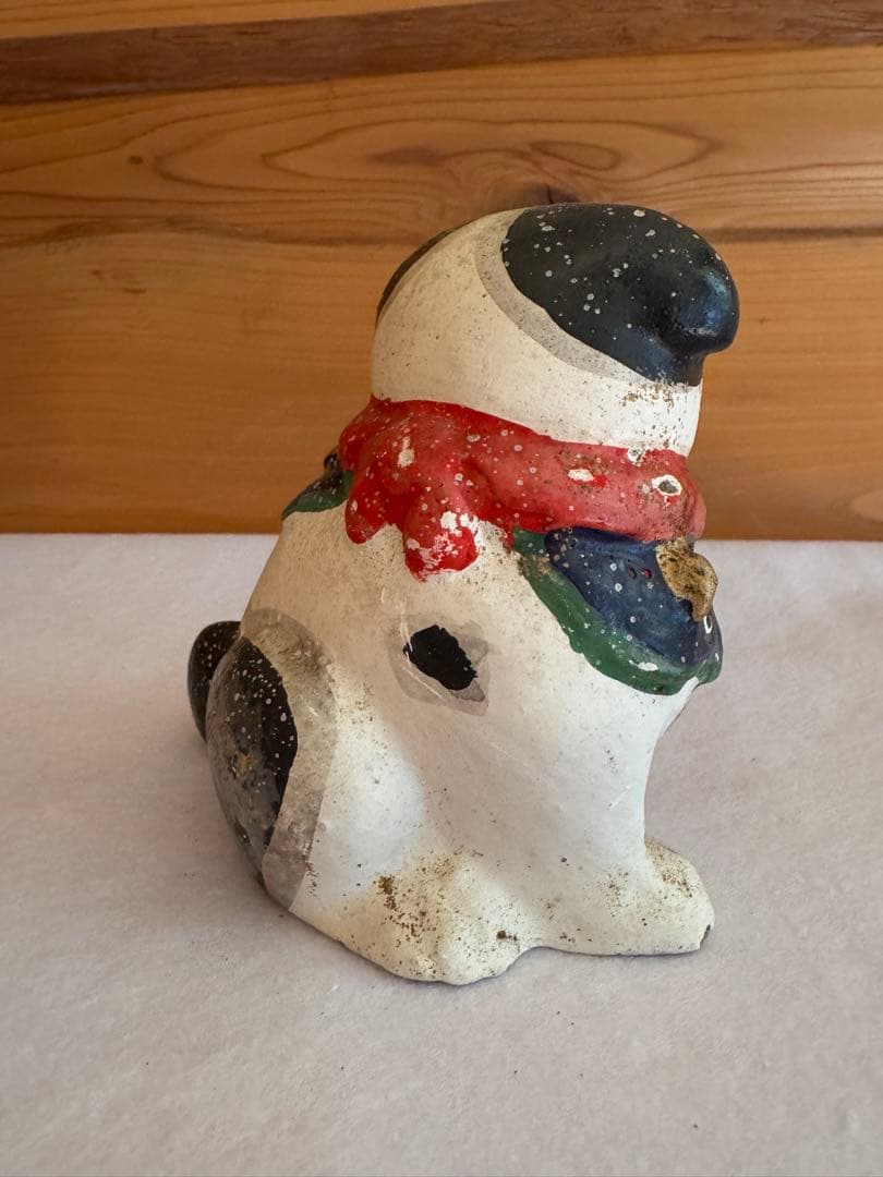 希少 中野土人形 奈良久雄 座り狆 郷土玩具 民藝 伝統文化 長野県