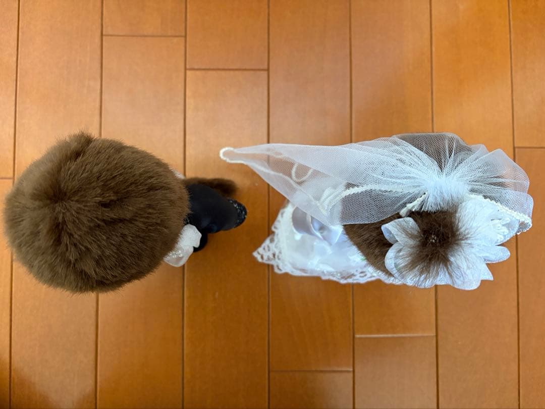 ウェディングモンチッチ ペア　結婚式ウェルカムドール　ドール専用スタンド専用箱付