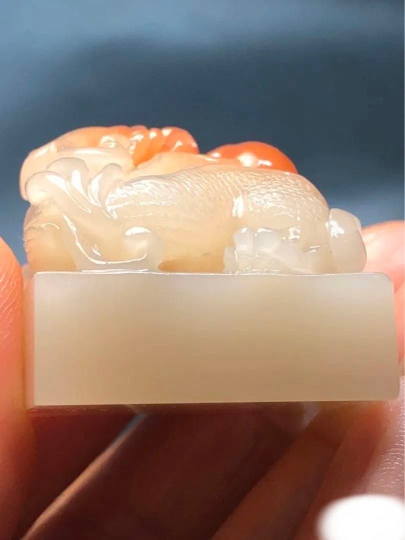 113 ラオス石　 田黄　瑞獣　高級印材　印石　落款　書道　篆刻