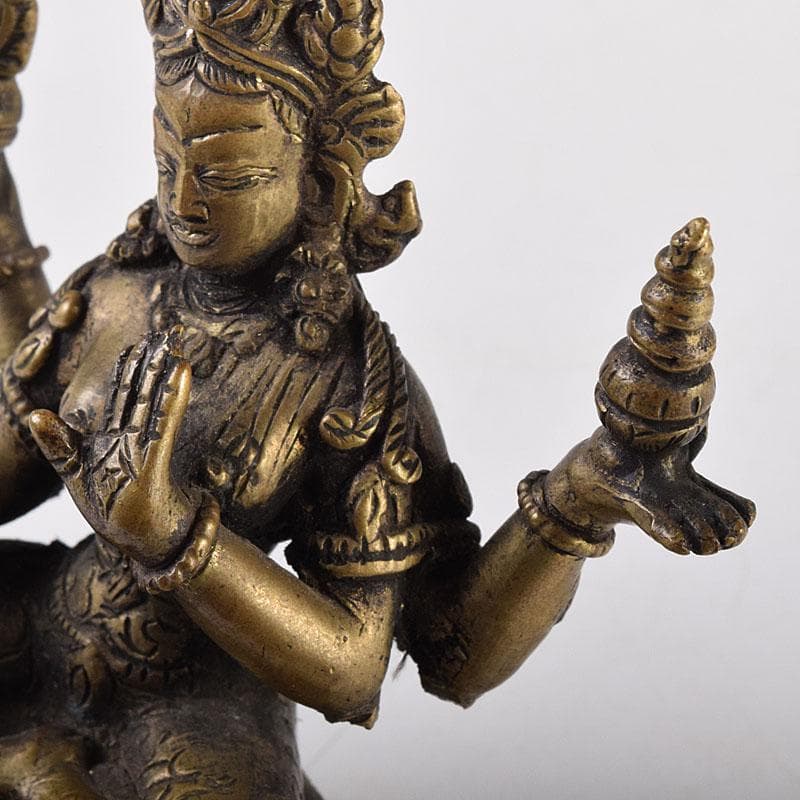 仏教美術　古銅鍍金　ヒンドゥー教　亀に乗るシヴァ神像　仏像　置物　V　7906