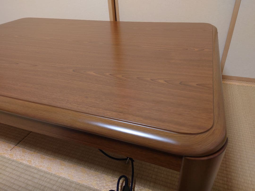 木製ブラウン長方形こたつ　ローテーブル
