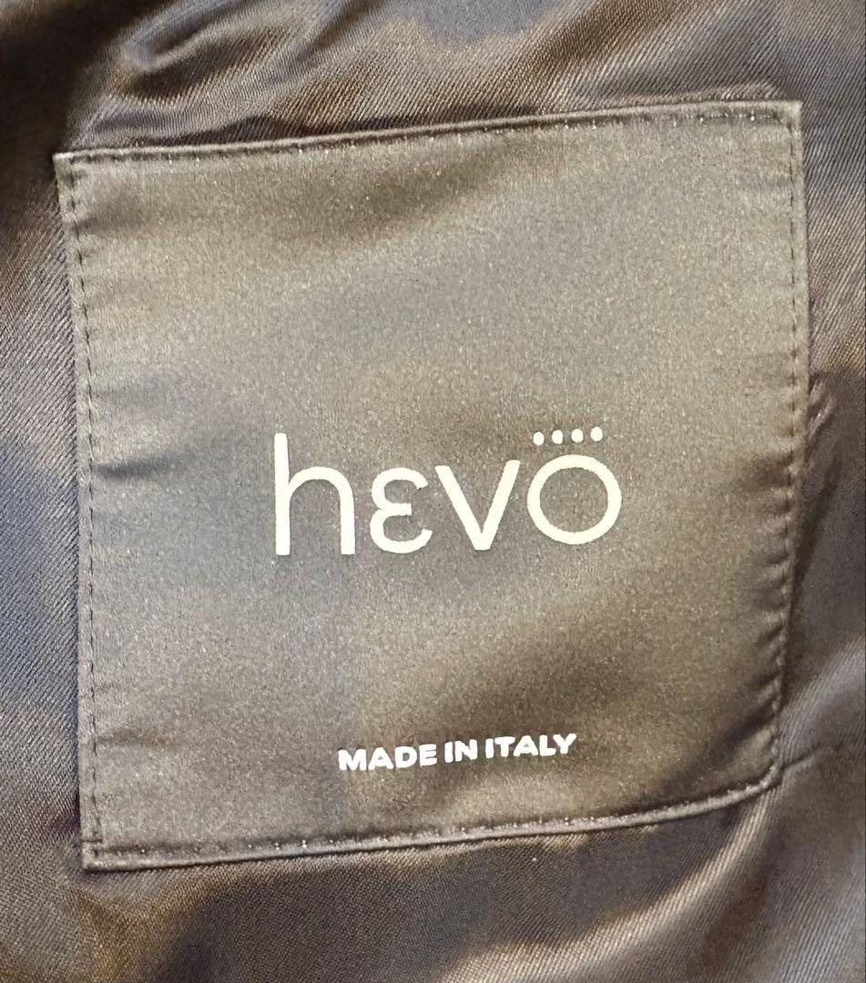 hevo チェック柄 ダブルブレストコート