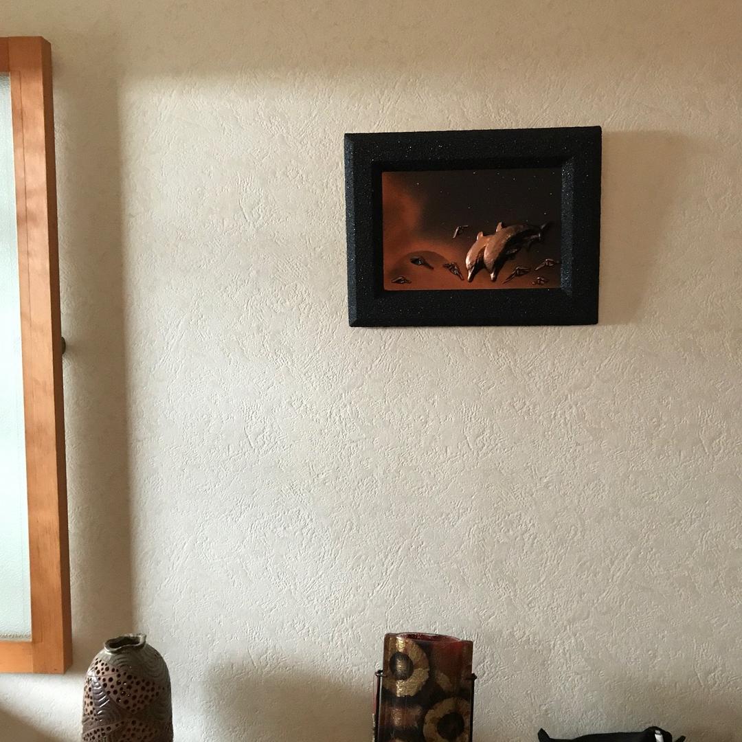 ニュージーランド　３Dモノクロマティックアート　“イルカ”