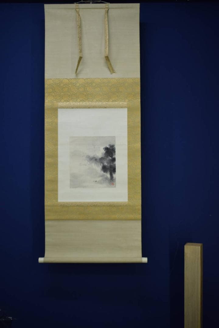 不詳/作者不詳/山水小禽図/布袋屋掛軸HJ-662