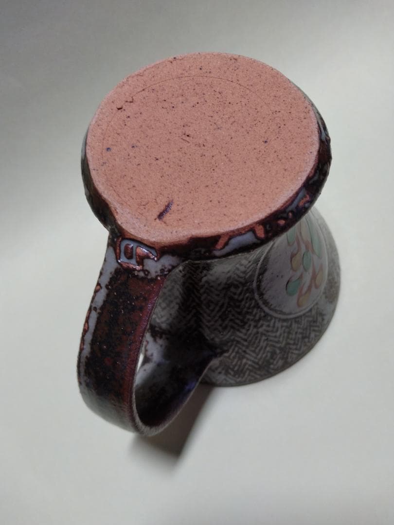 人間国宝・島岡達三・草花文ビアマグ