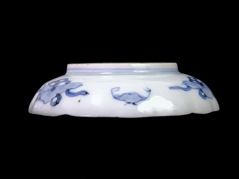 古伊万里　色絵　鳳凰に牡丹の図　４寸皿　５客　C381AS-CZc