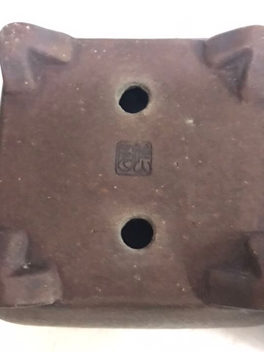 盆栽鉢　希少時代抜群常滑盆栽鉢佳山紫泥雲足正方鉢山野草寄せ植えサボテン植木鉢