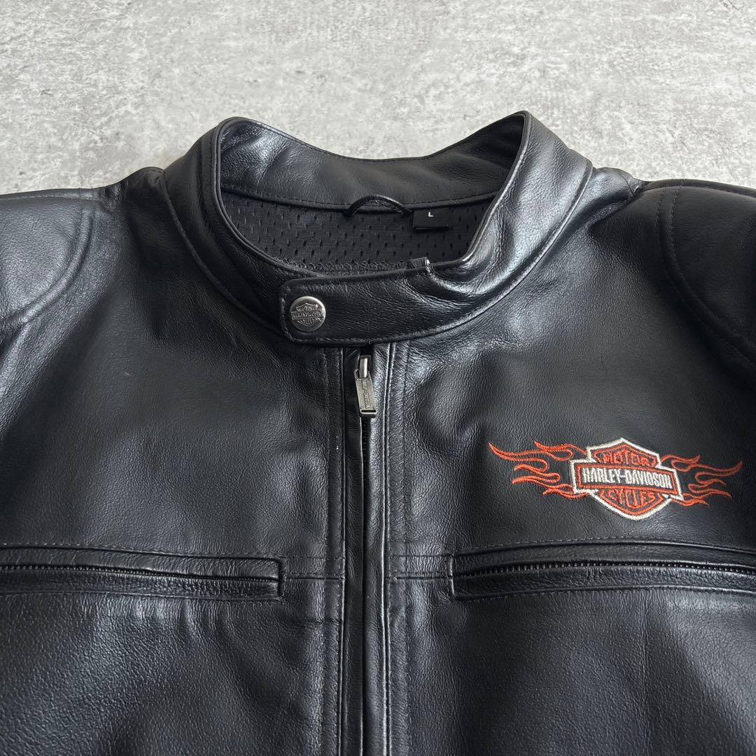 HARLEY DAVIDSON【L】本革 レザー ライダースジャケット ブラック