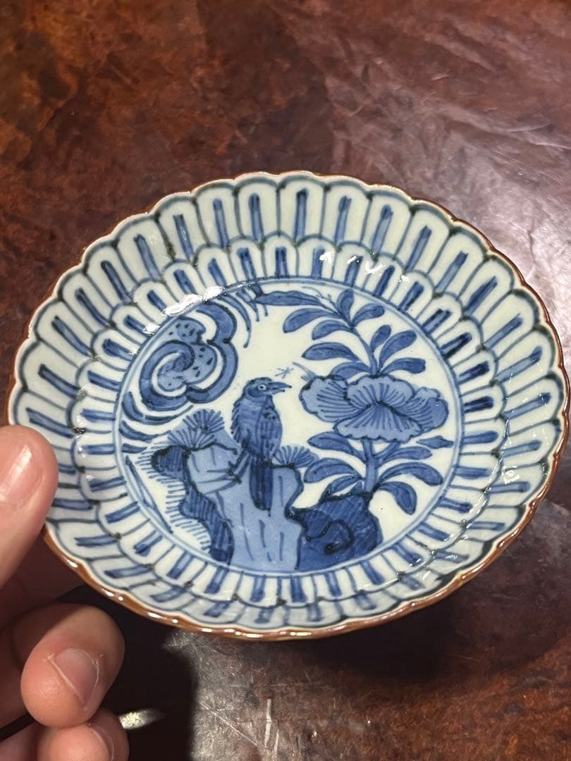 古伊万里　藍九谷　小皿　無傷完品　新渡　古染付　民芸　民藝　古九谷　初期伊万里