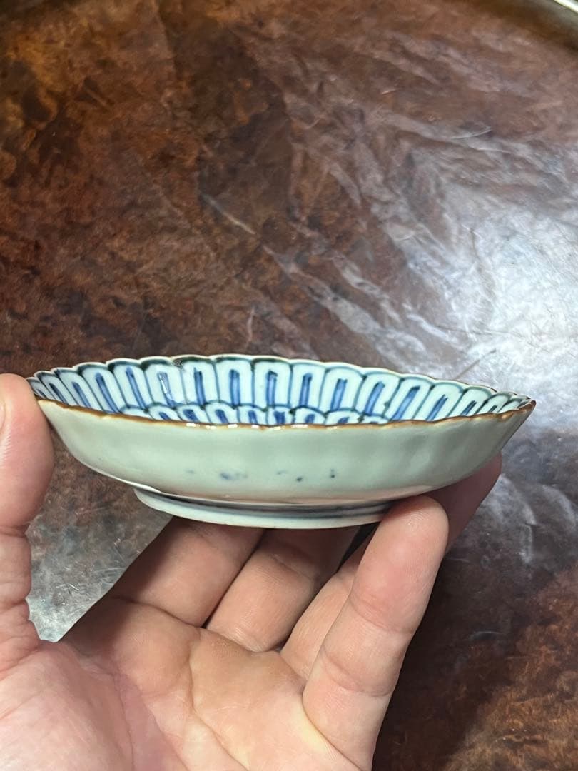 古伊万里　藍九谷　小皿　無傷完品　新渡　古染付　民芸　民藝　古九谷　初期伊万里