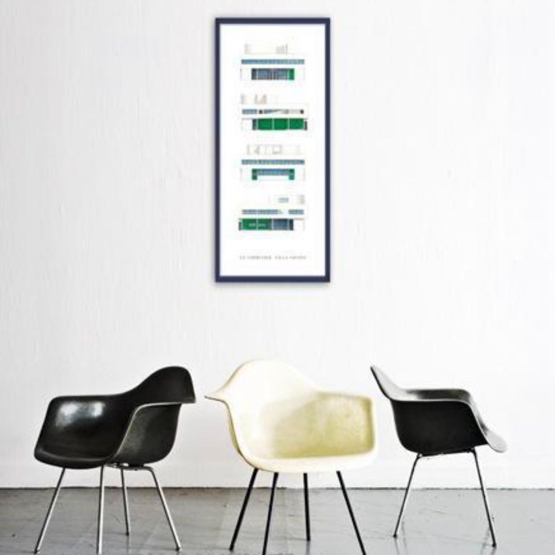 額装品 建築ポスター ル コルビジェ サヴォア邸 ウッドフレーム(ブラック)