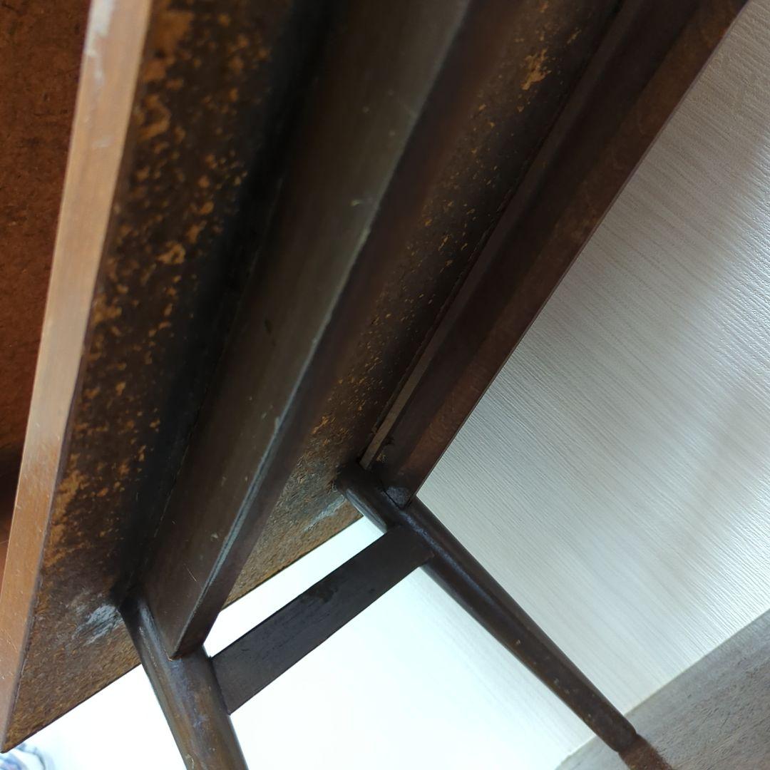 木製サイドテーブル ブラウン オープンシェルフ