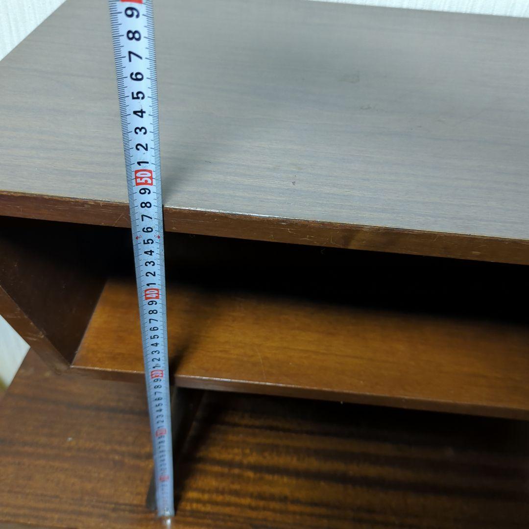 木製サイドテーブル ブラウン オープンシェルフ