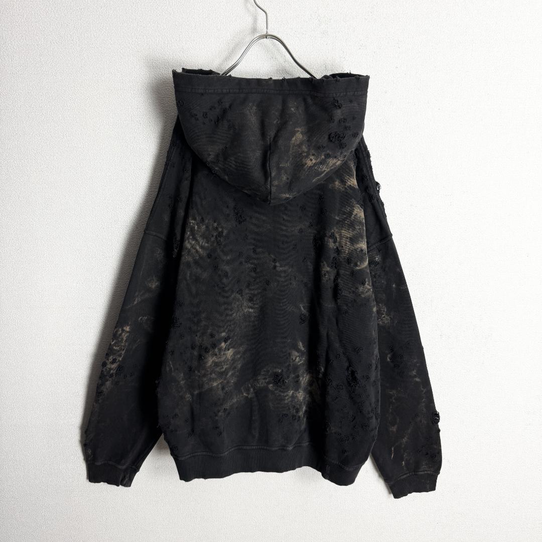 【新品☆完売モデル☆入手不可☆ダメージ】ディーゼル ウォッシュ加工 刺繍パーカー