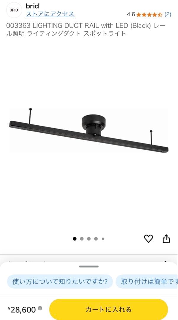 BRID LIGHTING DUCT RAIL with LED ダクトレール黒