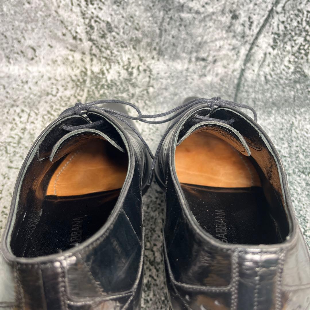 ドルチェアンドガッバーナ ドレスシューズ エンボス加工 ブラック