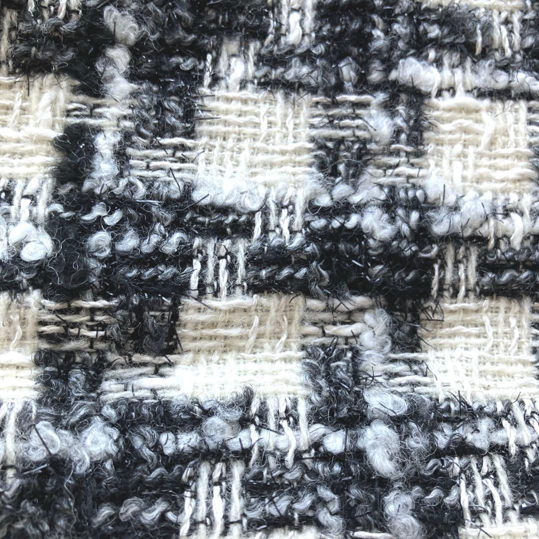 ぷ*ー様 新品◯シャルマントサック ミックスツイード ファー バッグ