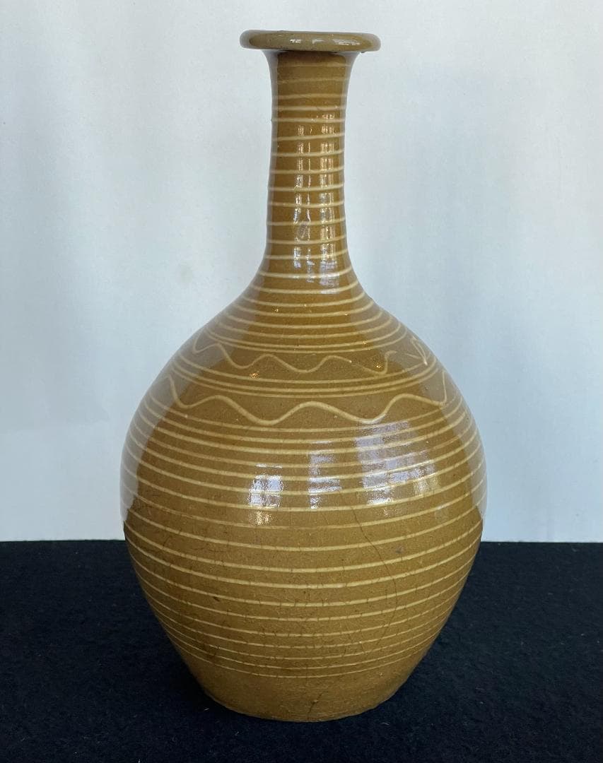 希少 古丹波焼 立杭焼 えへん徳利 酒器 イッチン 江戸期 飴釉 大型 花入