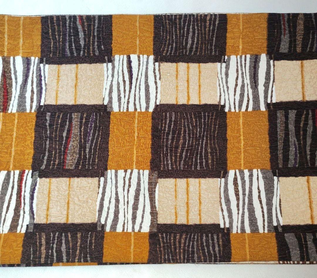 両面全通柄袋帯 市松 リバーシブル