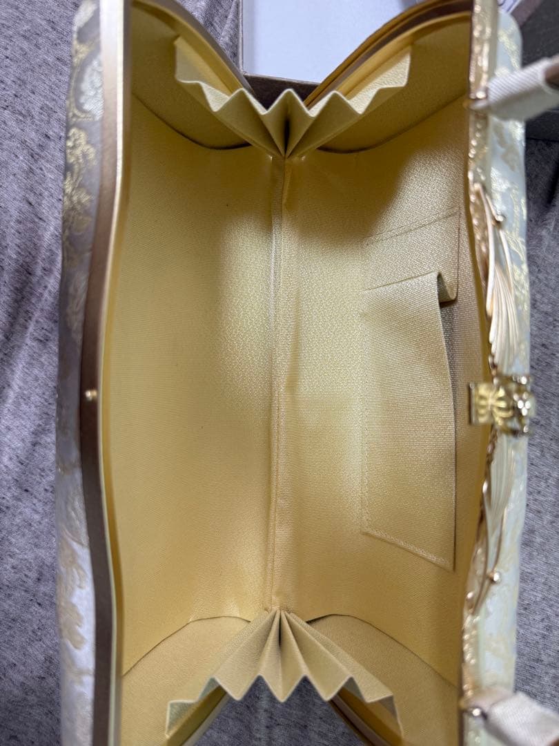 成人式⭐︎アイボリー 花柄 和装用バッグ 草履セット　used