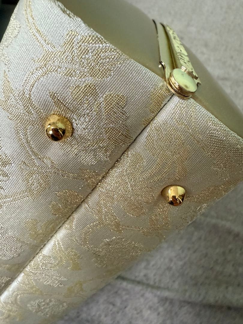 成人式⭐︎アイボリー 花柄 和装用バッグ 草履セット　used