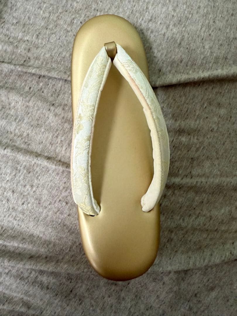 成人式⭐︎アイボリー 花柄 和装用バッグ 草履セット　used