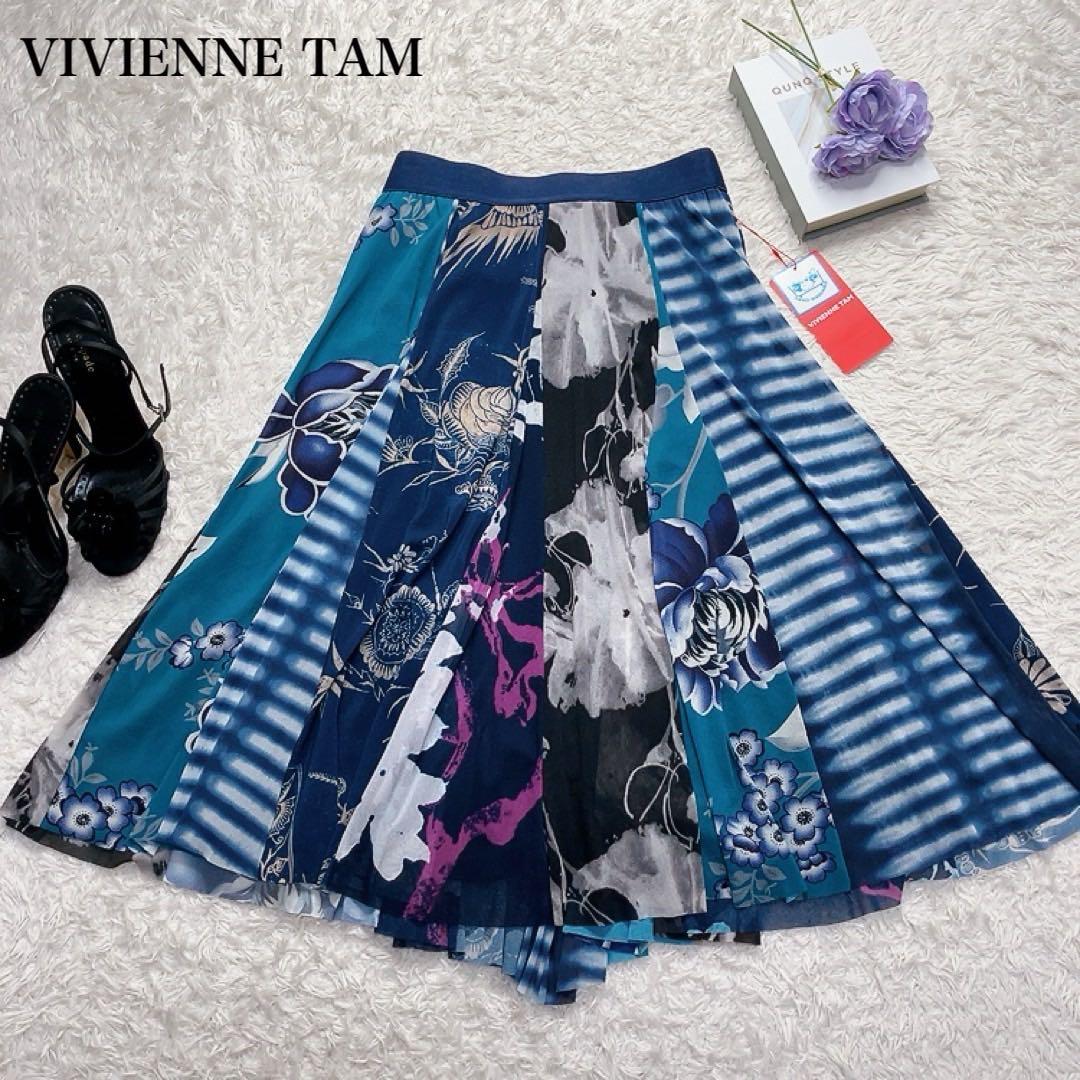 【新品タグ付き】ヴィヴィアンタム スカート 23年 パワーネット 洗える 花柄