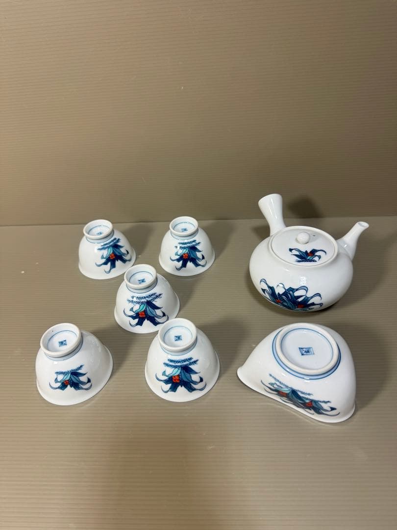 2275 有田焼　畑萬陶苑　茶器セット　急須1客　湯冷し1客　湯呑5客