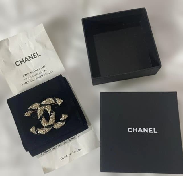 CHANEL ブローチ ココマーク フェイクパール ラインストンメタル