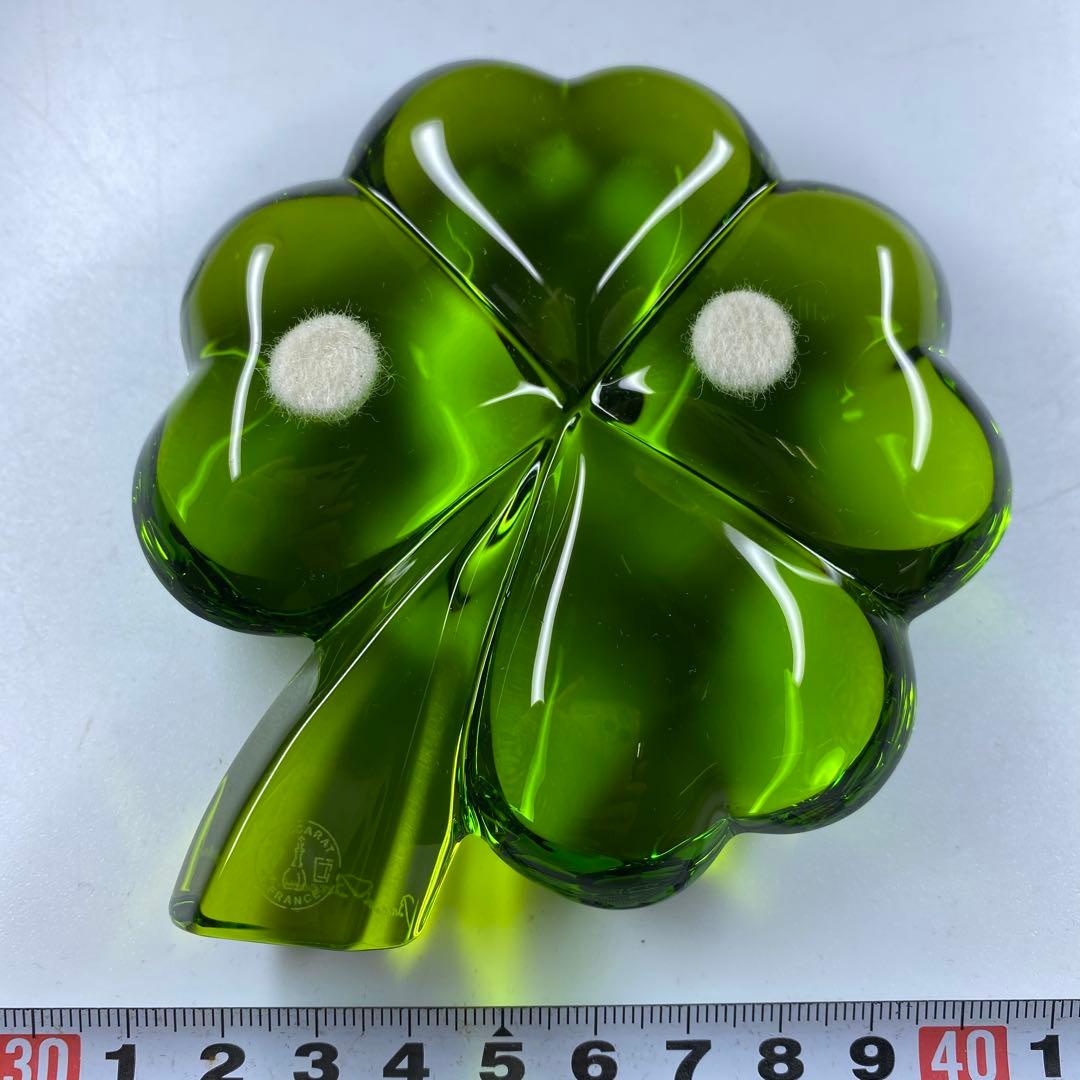 バカラ　クローバー　置物　約11×9.5×2.7㎝　タサオ東な7-0305☆1F