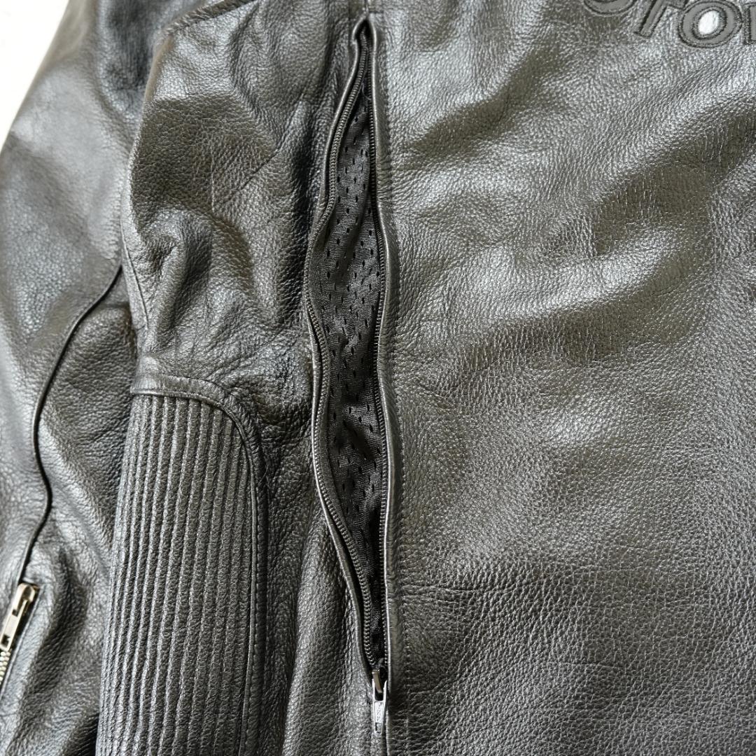 【美品】ハーレーダビッドソン　ビッグロゴ刺繍レザージャケット　XL