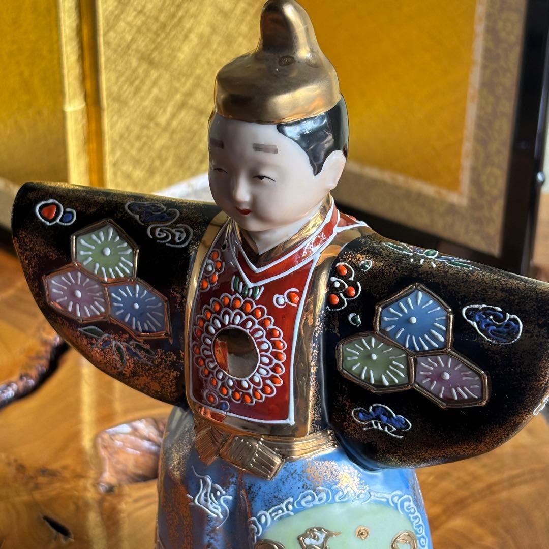 九谷焼　立雛　屏風付き　雛人形　お雛様