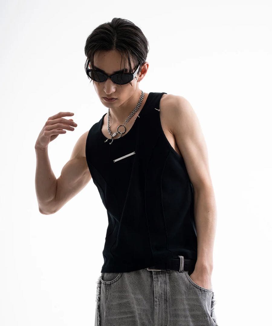 jentlouis Neck Piercing TankTop M タンクトップ