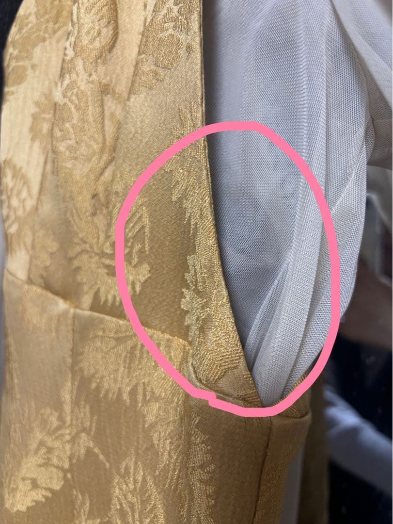 チュールブラウス付きジャカードIラインドレス