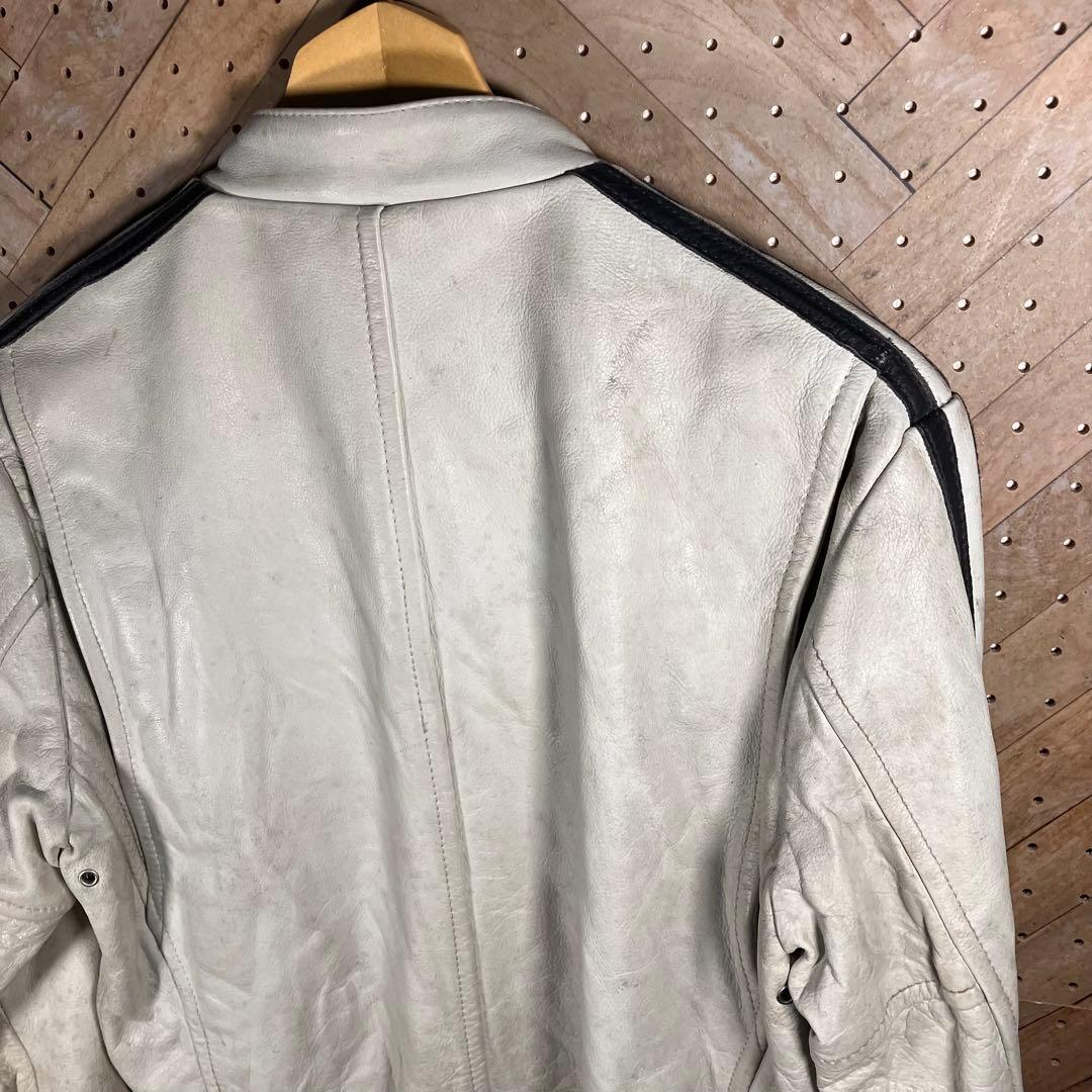 Schott ショット シングルライダース M 牛革 黒ライン 気合いの本格派！