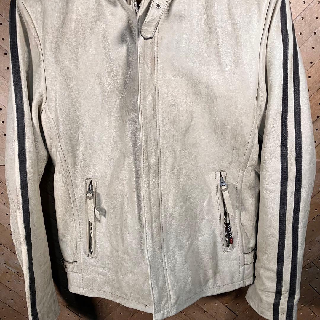 Schott ショット シングルライダース M 牛革 黒ライン 気合いの本格派！