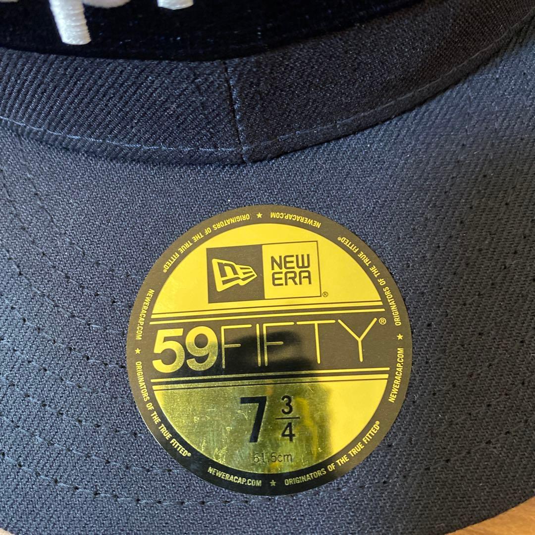 Supreme ニューエラ ヤンキース ネイビー キャップ 7 3/4