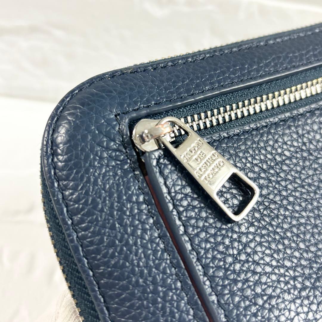 サロンドアルファード　ルクーチェ L字ファスナー ミニ財布　ネイビー