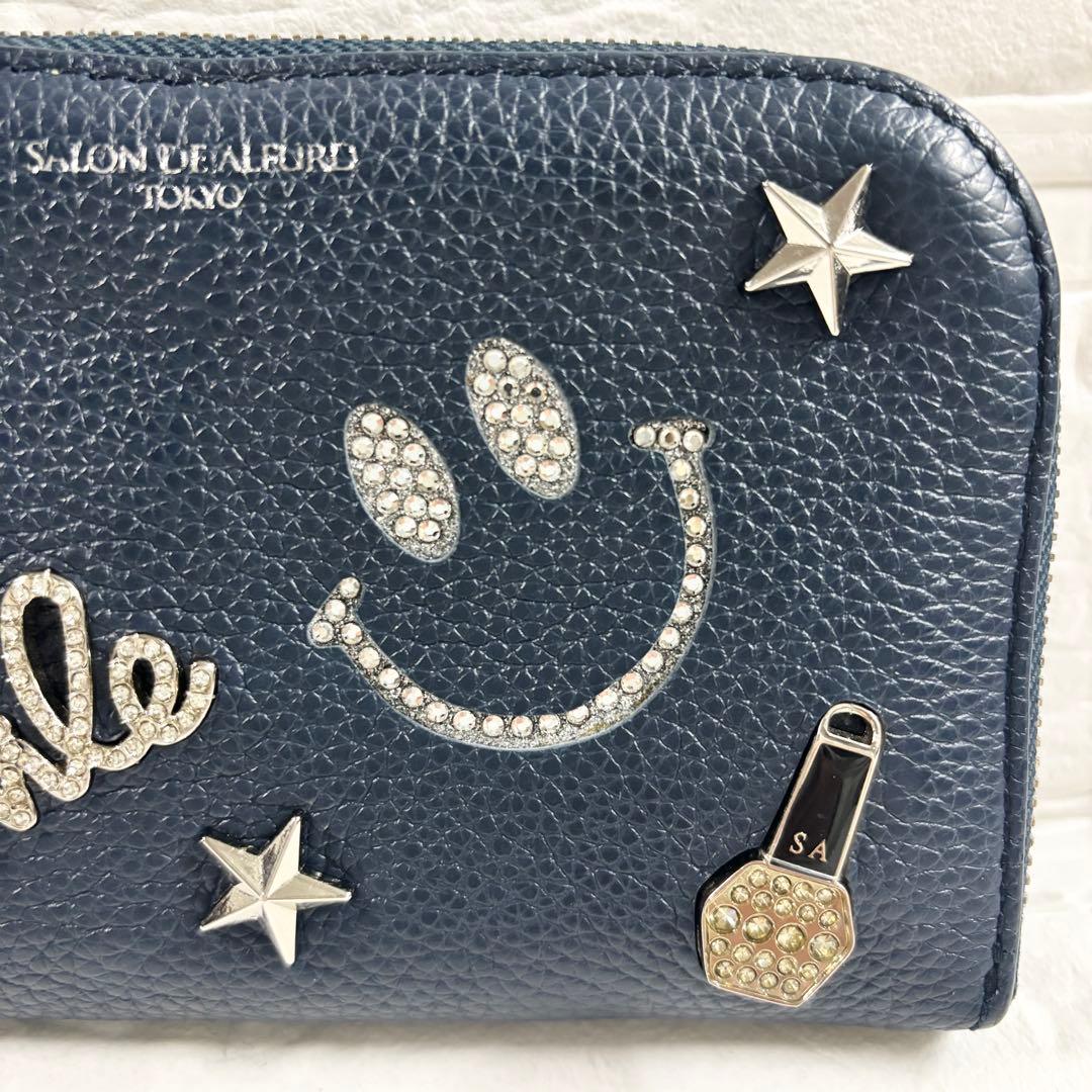 サロンドアルファード　ルクーチェ L字ファスナー ミニ財布　ネイビー