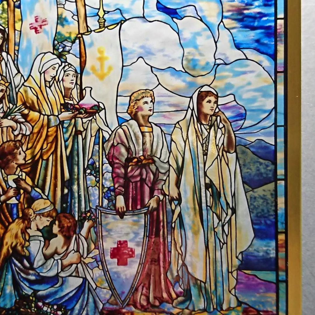 新品ルイスCティファニー ステンドグラス赤十字Red Crossグラスマスターズ