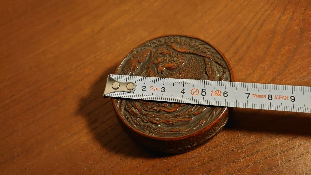 香合　堆朱　古玩　時代香合　蔵出し　鳳凰　仏教美術　１客