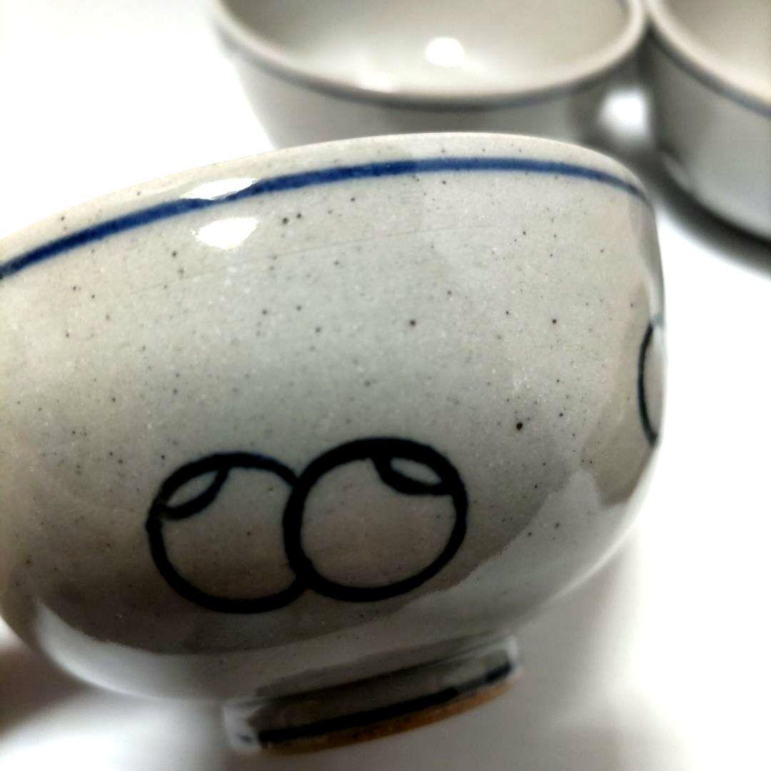 膳所焼　ツボツボ絵　汲出し　5客　淡海ぜぜ　陽炎園