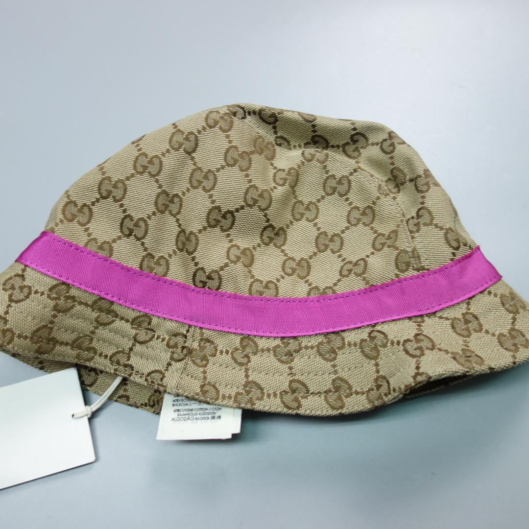 未使用 グッチ キッズチルドレンズ オリジナルGG フェドラハット 56cm