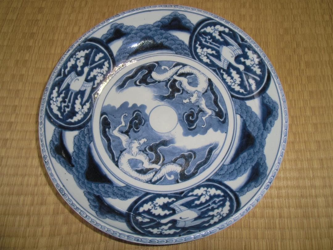 古伊万里　阿呆っぽい鳥　と　龍　大皿